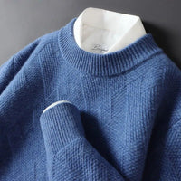 Pullover Herren Rundhals Elegant | Feinstrick Design – Blau