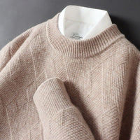Pullover Herren Rundhals Elegant | Feinstrick Design – Braun