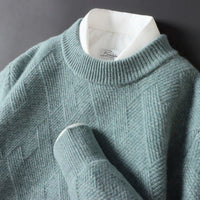Pullover Herren Rundhals Elegant | Feinstrick Design – Grün