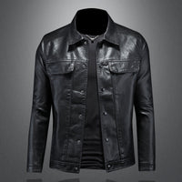 Herren Premium Bikerjacke | Lässig – Schwarz