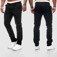 Chinohose für Herren - Luftige Stretch Hose für den Sommer – Schwarz