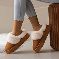 Shinara | Winter-Schneestiefel für Frauen mit Kunstfell-Futter – Obermaterial aus kuscheligem Stoff – Dunkelbraun