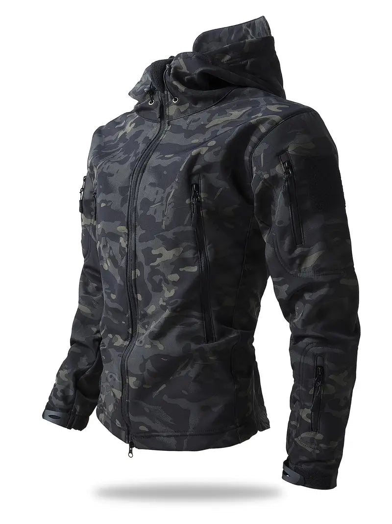Shilanya | Herren Kapuzen-Windjacke mit Reißverschluss - lässige taktische Jacke