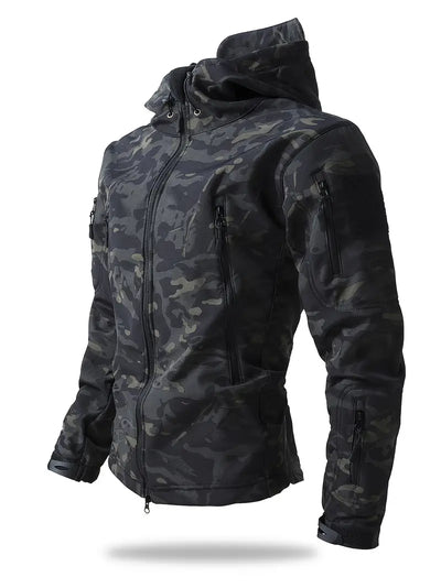 Shilanya | Herren Kapuzen-Windjacke mit Reißverschluss - lässige taktische Jacke