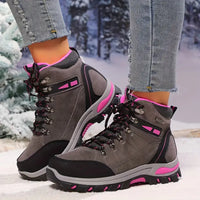 Dreissea | High-Top-Wanderstiefel für Frauen - wasserdicht, rutschfest – Dunkelrosa