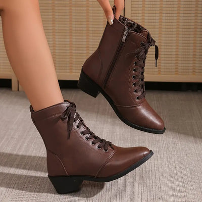 Shidara | Over-the-Knee & Ankle Boots für Damen, Plüsch Shearling gefüttert Fashion Boots