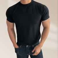 Herren Perfekt sitzende T-Shirt kurzarm – Schwarz