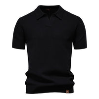 Luca | Exklusives Poloshirt mit moderner Struktur – Schwarz