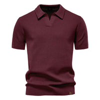 Luca | Exklusives Poloshirt mit moderner Struktur – Bordeauxrot