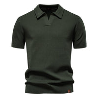 Luca | Exklusives Poloshirt mit moderner Struktur – Dunkelgrün