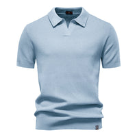 Luca | Exklusives Poloshirt mit moderner Struktur – Grau rosa blau