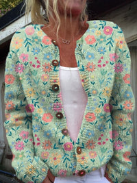 Romy™ | Sommerliche Wildblumenprint-Cardigan mit Knöpfen – Mehrfarbig