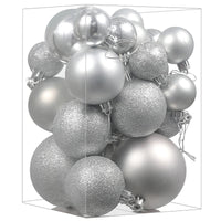Dekorative Kugeln | Baumschmuck-Set für die Weihnachtsdekoration – Silber