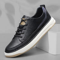 Klassische Leder-Sneakers – Schwarz