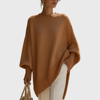 Livia | Oversize-Poncho-Pullover – Braun