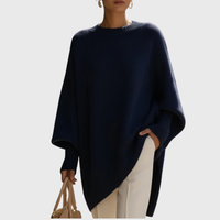 Livia | Oversize-Poncho-Pullover – Marine