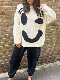 SMILE Stilvolle Winter Strickpullover – Weiß