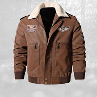 Sherpa-Kragen Flugjacke für Männer – Braun