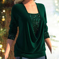 Diana | SparkleFlow Paillettenbluse in Übergröße – Grün