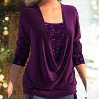 Diana | SparkleFlow Paillettenbluse in Übergröße – Lila