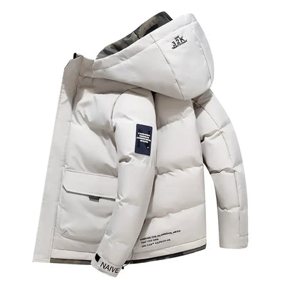 Renji | Herrenjacke mit fester Kapuze, dick und warm