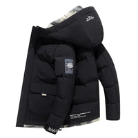 Taktische Outdoor Pufferjacke mit Kapuze – Schwarz