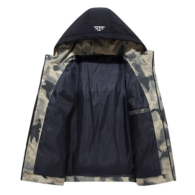 Renji | Herrenjacke mit fester Kapuze, dick und warm