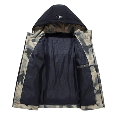 Renji | Herrenjacke mit fester Kapuze, dick und warm