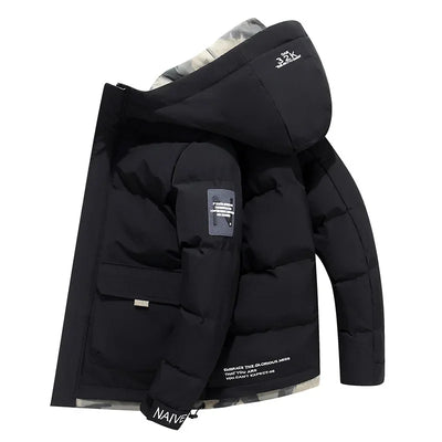 Renji | Herrenjacke mit fester Kapuze, dick und warm