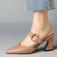 Swantje | Bequeme Absatzschuhe für Aktive Frauen – Aprikose