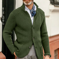 Eleganter Herren Cardigan | Strickjacke Mit Knöpfen – Grün