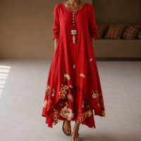 Flor - Stilvolles und leichtes Kleid – Rot