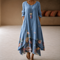 Flor - Stilvolles und leichtes Kleid – Blau