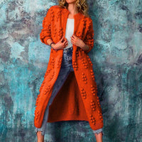 Laura | Lange Strickjacke Trenchstil – Orange