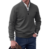 Tim | Hochkragen-Pullover mit Reißverschluss – Dunkelgrau