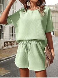 Damen Zweiteiler Loungewear Kombi-Set Elegant – Matcha Grün