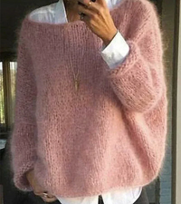 Damen Oversize Strickpullover | Weich & Kuschelig – Rosa