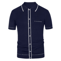 Klassisches Casual Herren Strickhemd – Marine
