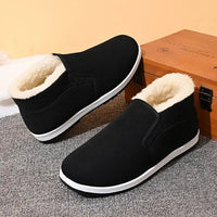 Herren Orthopädische Komfort Winterschuhe mit Warmfutter – Schwarz