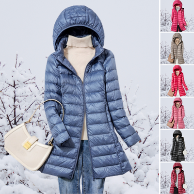 Warme Winter-Steppjacke für Damen mit Kapuze