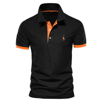 Brent - Herren-Casual-Poloshirt – Schwarz-orange