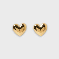Harpy – Herzförmige Ohrstecker – Gold
