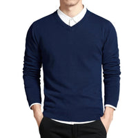 Herren Pullover | V-Ausschnitt klare Linien ruhige Form – Blau
