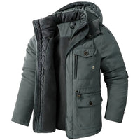 Warmer Herren Wintermantel | Wind- & Wasserdicht | Outdoor Mantel – Hellgrau