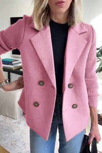 Damen Strickblazer Elegant - Leichte Business Jacke – Altrosa