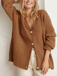 Eyshaela | Stilvolle Kaschmir-Strickjacke – Eleganz und Komfort vereint – Braun
