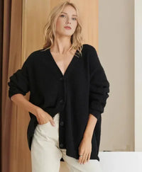 Eyshaela | Stilvolle Kaschmir-Strickjacke – Eleganz und Komfort vereint – Schwarz