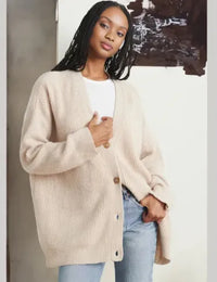 Eyshaela | Stilvolle Kaschmir-Strickjacke – Eleganz und Komfort vereint – Beige