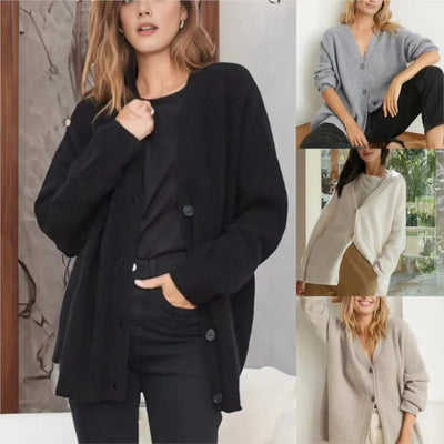 Denisse - Fashionable Gestrickte Strickjacke