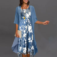 Milly - Blumen-Cardigan-Kleid – Blau